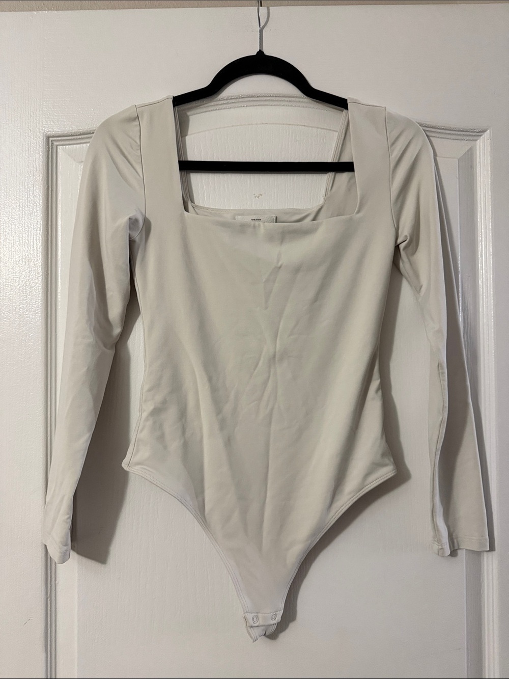 ARITZIA CONTOUR Long Sleeve Square Neck Bodysuit - Cream